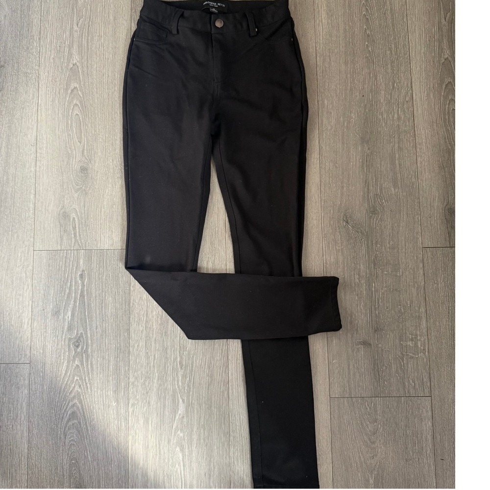 Philomena Petti New York Womens Black Slim Fit Stretch Trousers Minimalist Chic